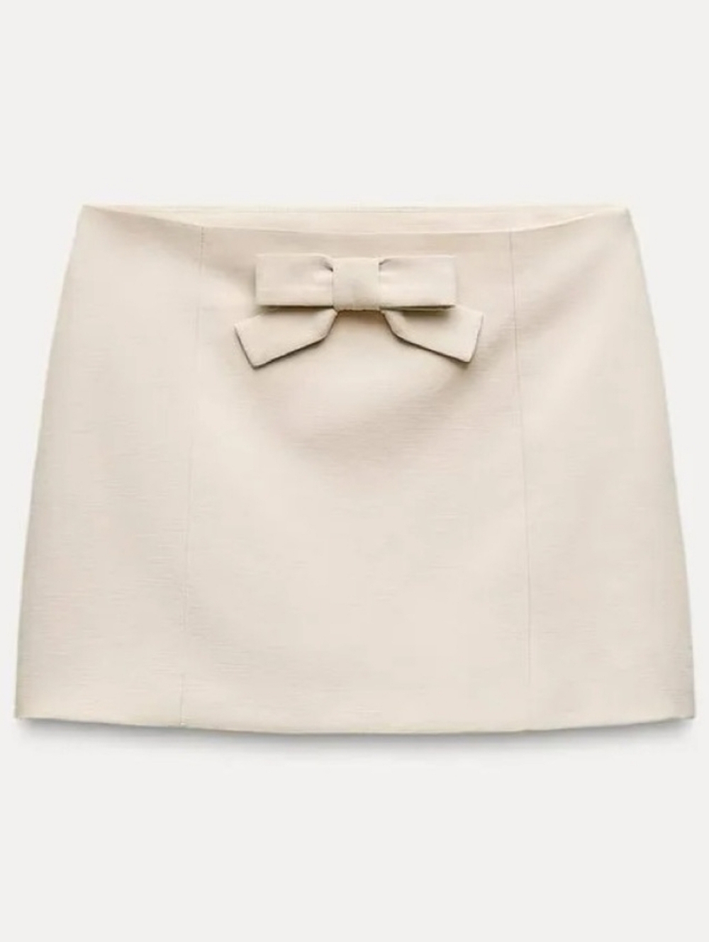 ZARA LINEN BLEND MINI SKIRT WITH BOW